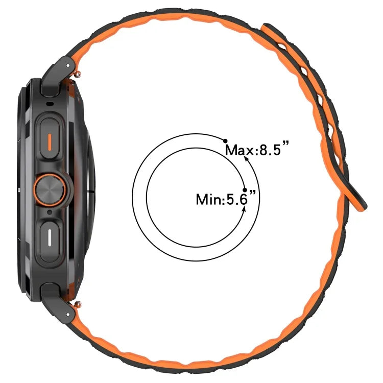 For Samsung Galaxy Watch Ultra 47mm Spot Pattern Two Color Magnetic Silicone Watch Band
