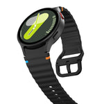 Wave Pattern Stitched Silicone Watch Band, For Samsung Galaxy Watch 7 40 / 44mm, For Samsung Galaxy Watch 6 Classic, For Samsung Galaxy Watch 6 40 / 44mm, For Samsung Galaxy Watch 5 40 / 44mm