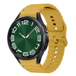 Wave Pattern Stitched Silicone Watch Band, For Samsung Galaxy Watch 7 40 / 44mm, For Samsung Galaxy Watch 6 Classic, For Samsung Galaxy Watch 6 40 / 44mm, For Samsung Galaxy Watch 5 40 / 44mm