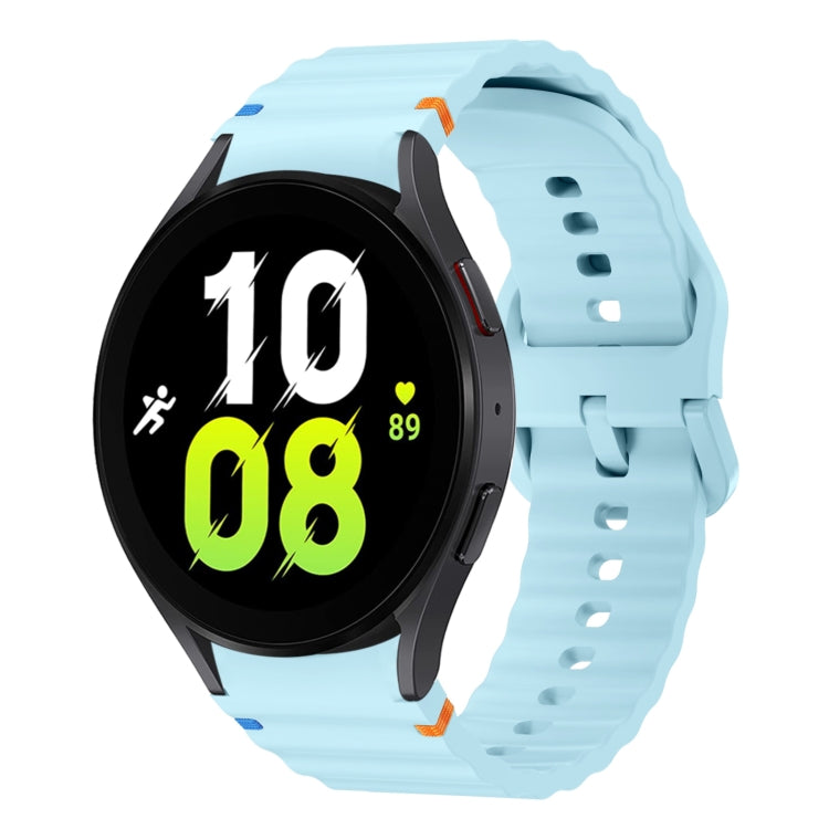 Wave Pattern Stitched Silicone Watch Band, For Samsung Galaxy Watch 7 40 / 44mm, For Samsung Galaxy Watch 6 Classic, For Samsung Galaxy Watch 6 40 / 44mm, For Samsung Galaxy Watch 5 40 / 44mm
