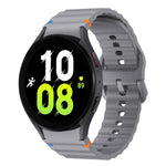 Wave Pattern Stitched Silicone Watch Band, For Samsung Galaxy Watch 7 40 / 44mm, For Samsung Galaxy Watch 6 Classic, For Samsung Galaxy Watch 6 40 / 44mm, For Samsung Galaxy Watch 5 40 / 44mm