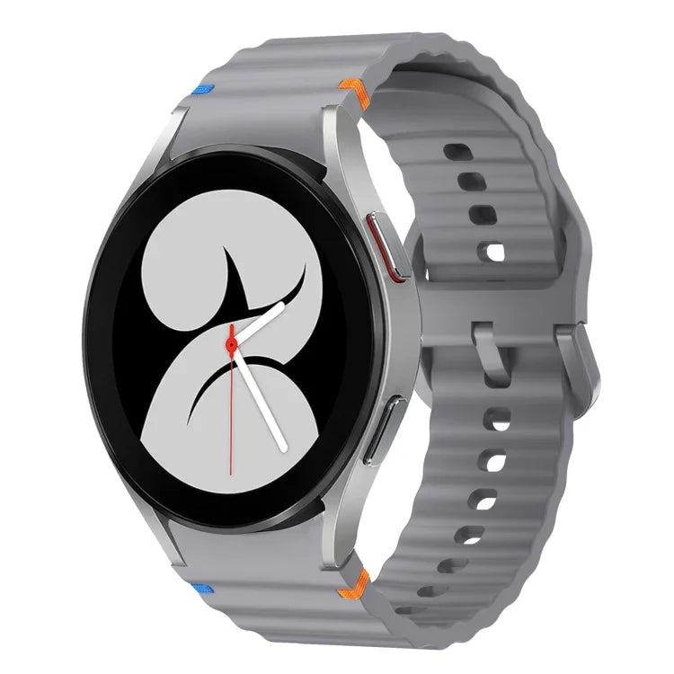 Wave Pattern Stitched Silicone Watch Band, For Samsung Galaxy Watch 5 Pro, For Samsung Galaxy Watch 4 40 / 44mm, For Samsung Galaxy Watch 4 Classic 42 / 46mm, For Samsung Galaxy Watch3 41mm