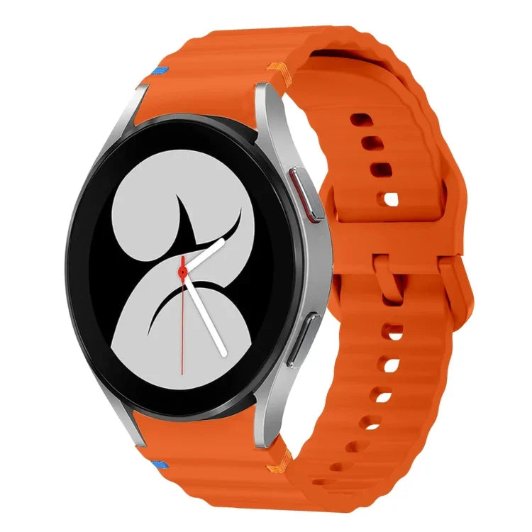 Wave Pattern Stitched Silicone Watch Band, For Samsung Galaxy Watch 5 Pro, For Samsung Galaxy Watch 4 40 / 44mm, For Samsung Galaxy Watch 4 Classic 42 / 46mm, For Samsung Galaxy Watch3 41mm