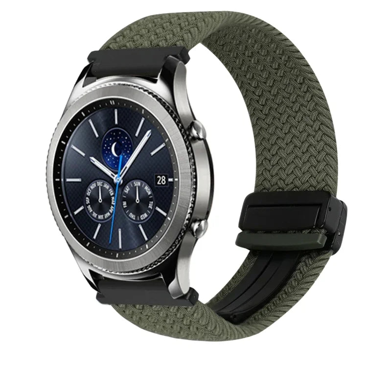 22mm Magnetic Buckle Braided Watch Band, For Samsung Galaxy Gear S3 Classic, For Samsung Galaxy Watch 46mm