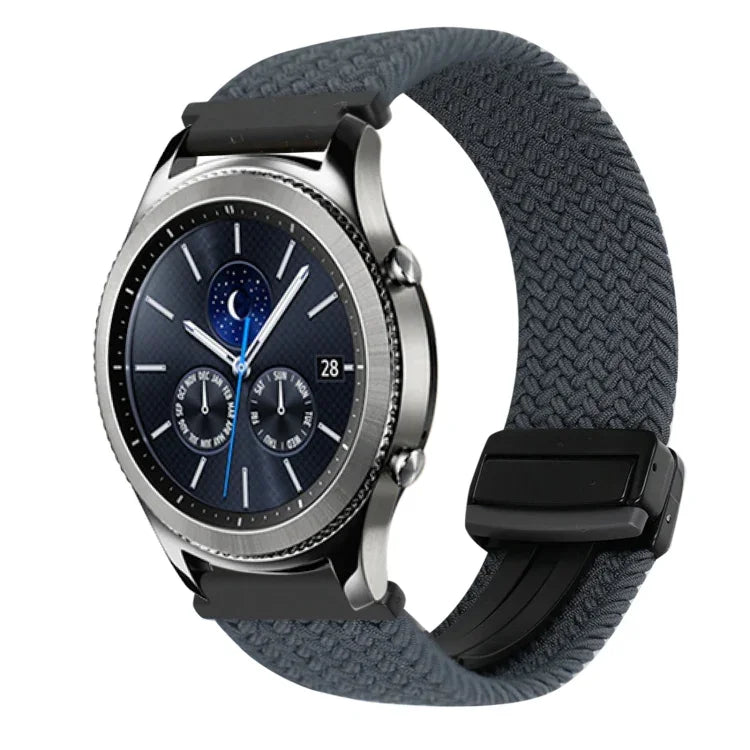 22mm Magnetic Buckle Braided Watch Band, For Samsung Galaxy Gear S3 Classic, For Samsung Galaxy Watch 46mm