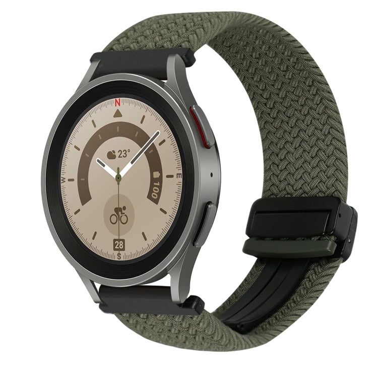 20mm Magnetic Buckle Braided Watch Strap, For Samsung Galaxy Watch 5 Pro, For Samsung Gear Sport
