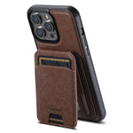 Suteni H18 Cross Grain MagSafe Wallet Leather Phone Case, For iPhone 13 Pro Max, For iPhone 13 Pro, For iPhone 13, For iPhone 12, For iPhone 12 Pro Max, For iPhone 12 Pro