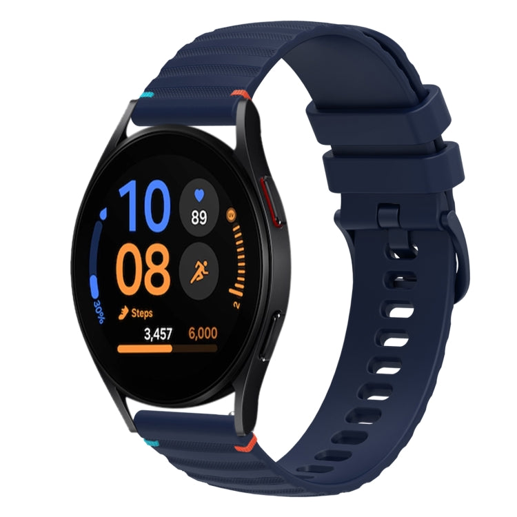 Wavy Dotted Stitched 20mm Silicone Watch Band, For Samsung Galaxy Watch FE 40mm, For Samsung Galaxy Watch 7 40 / 44mm, For Samsung Galaxy Watch 6  Cassic 43 / 47mm, For Samsung Galaxy Watch 6 40 / 44mm