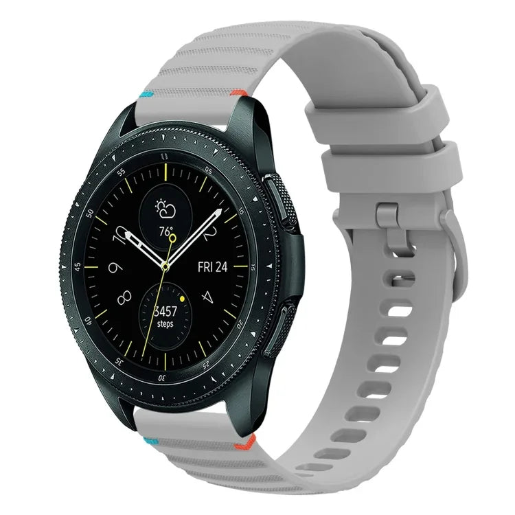 Wavy Dotted Stitched 20mm Silicone Watch Band, For Samsung Galaxy Watch 42mm, For Samsung Gear S2 Classic