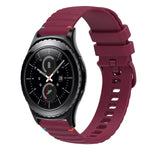 Wavy Dotted Stitched 20mm Silicone Watch Band, For Samsung Galaxy Watch 42mm, For Samsung Gear S2 Classic