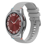 Wavy Dotted Stitched 20mm Silicone Watch Band, For Samsung Galaxy Watch FE 40mm, For Samsung Galaxy Watch 7 40 / 44mm, For Samsung Galaxy Watch 6  Cassic 43 / 47mm, For Samsung Galaxy Watch 6 40 / 44mm