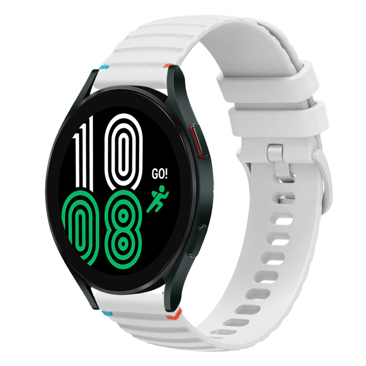 Wavy Dotted Stitched 20mm Silicone Watch Band, For Samsung Galaxy Watch 5 40 / 44mm, For Samsung Galaxy Watch 5 Pro 45mm, For Samsung Galaxy Watch 4 40 / 44mm, For Samsung Galaxy Watch 4 Classic 42 / 46mm