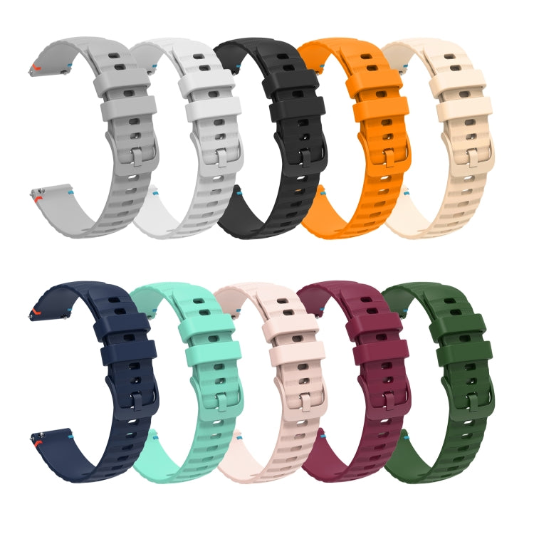Wavy Dotted Stitched 20mm Silicone Watch Band, For Samsung Galaxy Gear Sport, For Samsung Galaxy Watch Active 2, For Samsung Galaxy Watch3 41mm, For Samsung Galaxy Watch Active