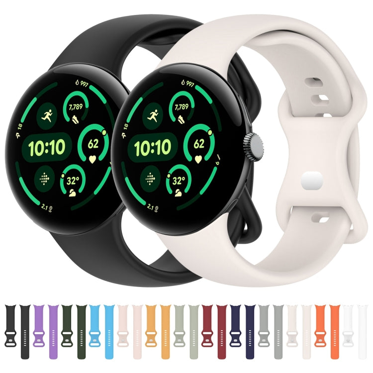 Solid Color Butterfly Buckle Silicone Watch Band, Size:L, Size: L