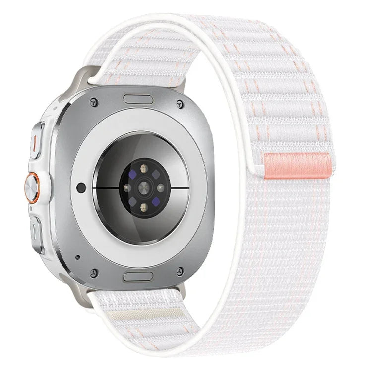 For Samsung Galaxy Watch Ultra 47mm / Ultra 2025 Sea Wave Texture Nylon Hook and Loop Fastener Watch Band