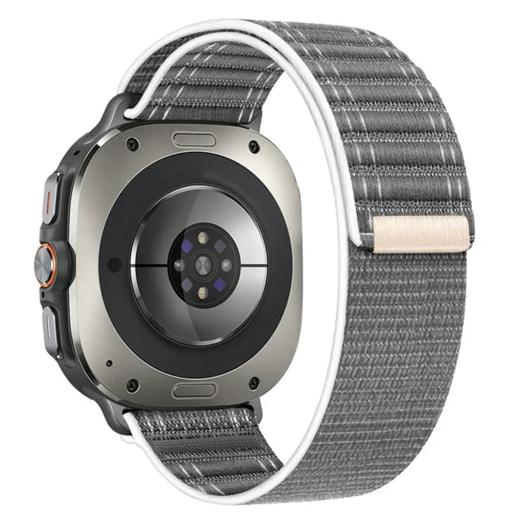 For Samsung Galaxy Watch Ultra 47mm / Ultra 2025 Sea Wave Texture Nylon Hook and Loop Fastener Watch Band