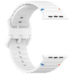 Wavy Grain Stitched Silicone Watch Band, For Apple Watch Series 9 41mm, For Apple Watch Ultra 49mm, For Apple Watch Series 8 41mm, For Apple Watch Series 8 45mm