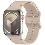 Wavy Grain Stitched Silicone Watch Band, For Apple Watch Series 9 41mm, For Apple Watch Ultra 49mm, For Apple Watch Series 8 41mm, For Apple Watch Series 8 45mm