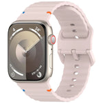 Wavy Grain Stitched Silicone Watch Band, For Apple Watch SE 2022 40mm, For Apple Watch SE 2022 44mm, For Apple Watch Series 7 41mm, For Apple Watch Series 7 45mm