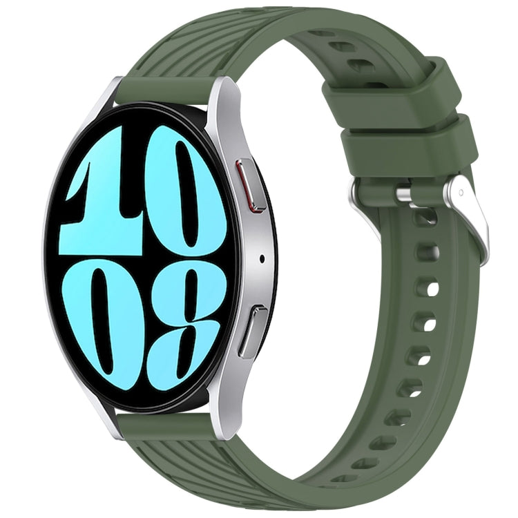 Stripe Texture Silicone 20mm Watch Band, For Samsung Galaxy Watch 6 44mm, For Samsung Galaxy Watch 6 40mm, For Samsung Galaxy Watch 6 Classic 43mm, For Samsung Galaxy Watch5 Pro Golf Edition