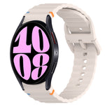 Wavy Grain Stitched Quick Release Silicone Watch Band, For Samsung Galaxy Watch 6 44mm, For Samsung Galaxy Watch 6 40mm, For Samsung Galaxy Watch 6 Classic 43mm, For Samsung Galaxy Watch 5 Pro Golf Edition