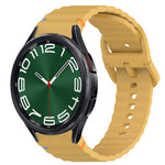 Wavy Grain Stitched Quick Release Silicone Watch Band, For Samsung Galaxy Watch FE 40mm, For Samsung Galaxy Watch 7 44mm, For Samsung Galaxy Watch 7 40mm, For Samsung Galaxy Watch 6 Classic 47mm