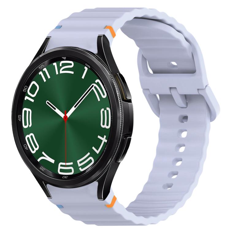 Wavy Grain Stitched Quick Release Silicone Watch Band, For Samsung Galaxy Watch 6 44mm, For Samsung Galaxy Watch 6 40mm, For Samsung Galaxy Watch 6 Classic 43mm, For Samsung Galaxy Watch 5 Pro Golf Edition