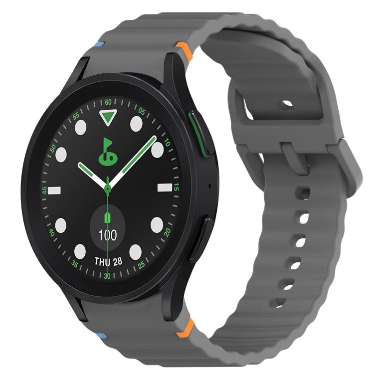 Wavy Grain Stitched Quick Release Silicone Watch Band, For Samsung Galaxy Watch 6 44mm, For Samsung Galaxy Watch 6 40mm, For Samsung Galaxy Watch 6 Classic 43mm, For Samsung Galaxy Watch 5 Pro Golf Edition