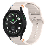 Wavy Grain Stitched Quick Release Silicone Watch Band, For Samsung Galaxy Watch 6 44mm, For Samsung Galaxy Watch 6 40mm, For Samsung Galaxy Watch 6 Classic 43mm, For Samsung Galaxy Watch 5 Pro Golf Edition
