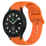 Wavy Grain Stitched Quick Release Silicone Watch Band, For Samsung Galaxy Watch 5 Golf Edition, For Samsung Galaxy Watch 5  44mm, For Samsung Galaxy Watch 5 Pro  45mm, For Samsung Galaxy Watch 5  40mm