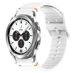 Wavy Grain Stitched Quick Release Silicone Watch Band, For Samsung Galaxy Watch 4 44mm, For Samsung Galaxy Watch 4 40mm, For Samsung  Galaxy Watch 4 Classic 46mm, For Samsung  Galaxy Watch 4 Classic 42mm