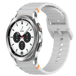 Wavy Grain Stitched Quick Release Silicone Watch Band, For Samsung Galaxy Watch 4 44mm, For Samsung Galaxy Watch 4 40mm, For Samsung  Galaxy Watch 4 Classic 46mm, For Samsung  Galaxy Watch 4 Classic 42mm