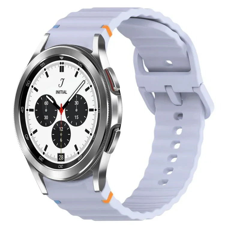 Wavy Grain Stitched Quick Release Silicone Watch Band, For Samsung Galaxy Watch 4 44mm, For Samsung Galaxy Watch 4 40mm, For Samsung  Galaxy Watch 4 Classic 46mm, For Samsung  Galaxy Watch 4 Classic 42mm