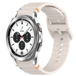 Wavy Grain Stitched Quick Release Silicone Watch Band, For Samsung Galaxy Watch 4 44mm, For Samsung Galaxy Watch 4 40mm, For Samsung  Galaxy Watch 4 Classic 46mm, For Samsung  Galaxy Watch 4 Classic 42mm