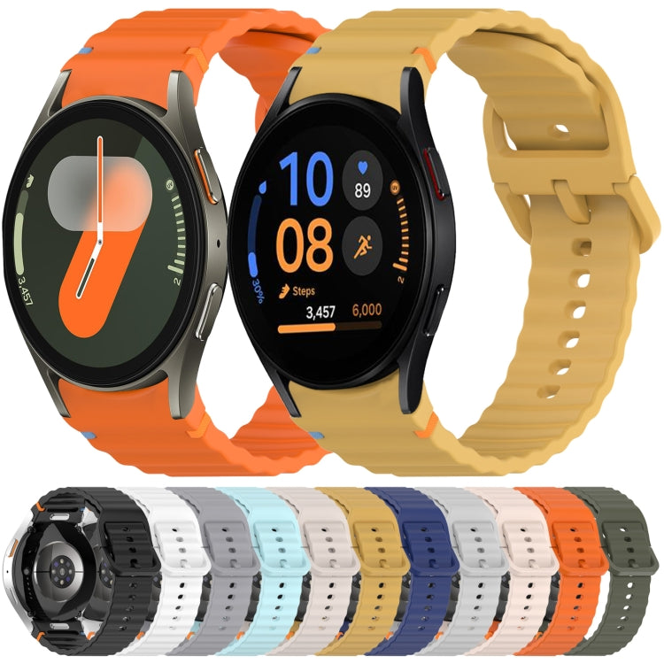 Wavy Grain Stitched Quick Release Silicone Watch Band, For Samsung Galaxy Watch FE 40mm, For Samsung Galaxy Watch 7 44mm, For Samsung Galaxy Watch 7 40mm, For Samsung Galaxy Watch 6 Classic 47mm