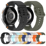 Wavy Grain Stitched Quick Release Silicone Watch Band, For Samsung Galaxy Watch 4 44mm, For Samsung Galaxy Watch 4 40mm, For Samsung  Galaxy Watch 4 Classic 46mm, For Samsung  Galaxy Watch 4 Classic 42mm
