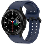Diplopore Button Quick Release Silicone Watch Band, For Samsung Galaxy Watch 4 40 / 44mm, For Samsung Galaxy Watch 4 Classic 42 / 46mm