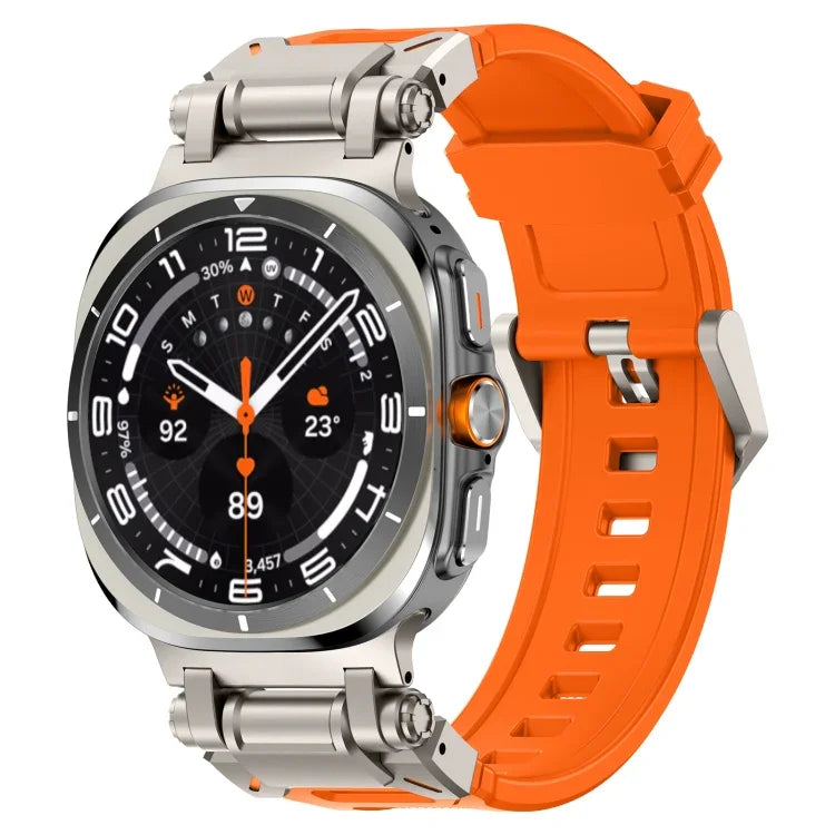 Titanium Connector Quick Release Silicone Watch Band, For Samsung Galaxy Watch Ultra 47mm / Ultra 2025