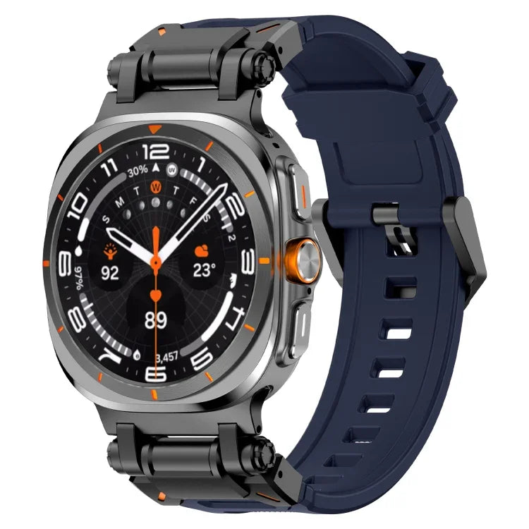 Black Connector Quick Release Silicone Watch Band, For Samsung Galaxy Watch Ultra 47mm / Ultra 2025