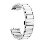Butterfly Buckle Ceramic White Metal Watch Band, For Samsung Galaxy Fit 3