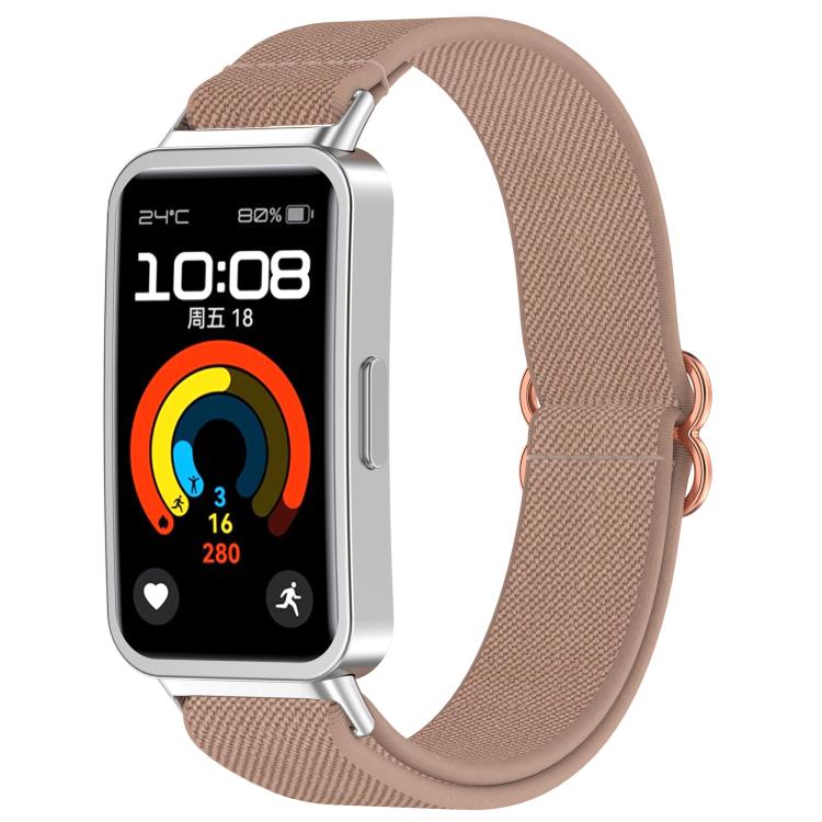Slide Buckle Nylon Elastic Braided Watch Band, For Huawei Band 10 / 10 NFC / 9 / 9 NFC