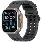 Ocean Double-row Hole Two-color Silicone Watch Band, For Apple Watch 46mm / 49mm / 45mm / 44mm