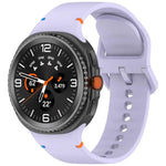 For Samsung Galaxy Watch8 / Watch8 Classic Stitched Solid Color Silicone Watch Band, S, M