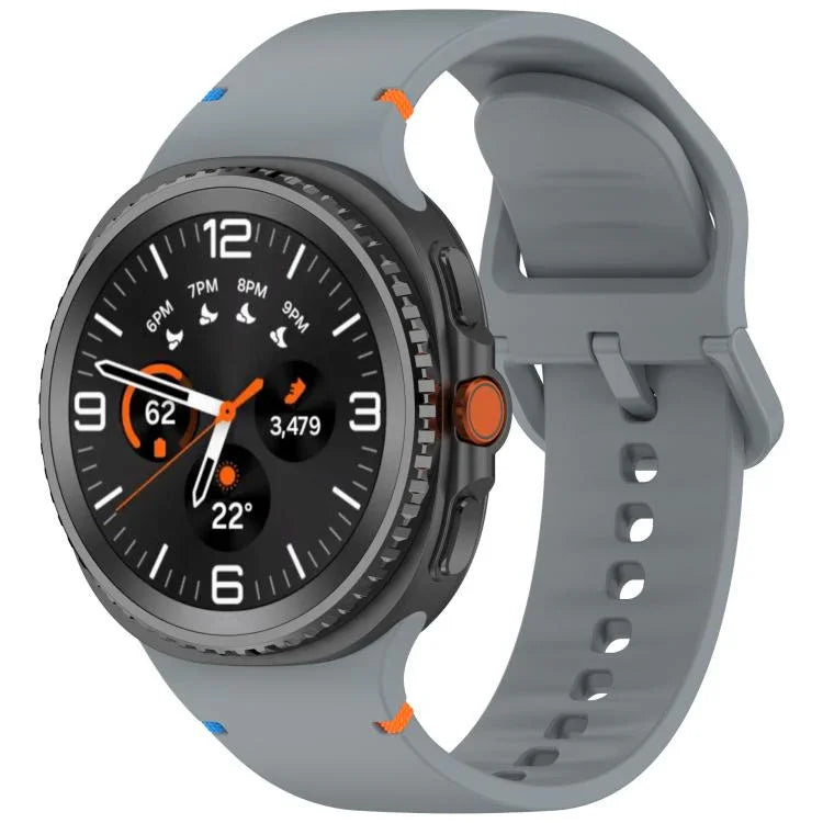 For Samsung Galaxy Watch8 / Watch8 Classic Stitched Solid Color Silicone Watch Band, S, M