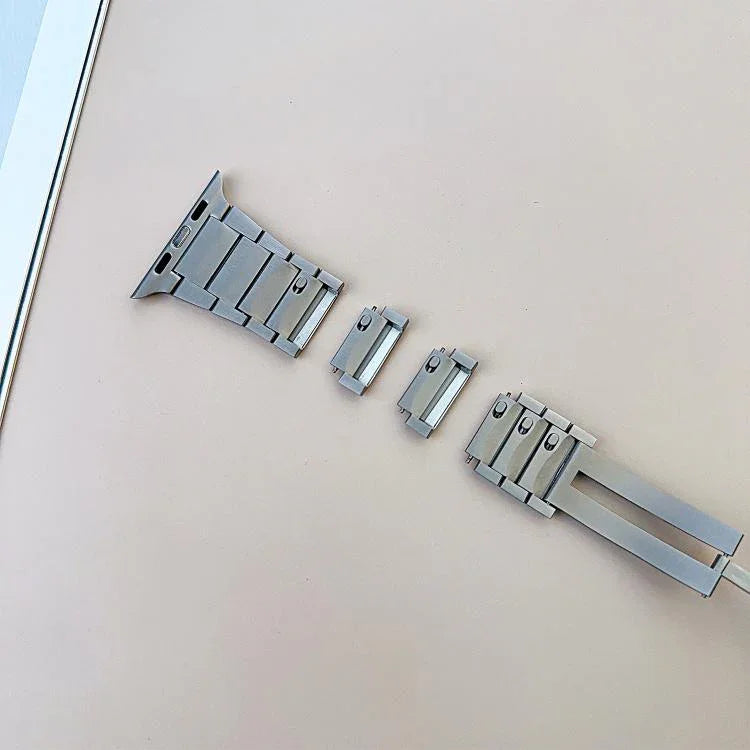 Curved Side Detachable Stainless Steel Watch Band, For Apple Watch 46mm / 49mm / 45mm / 44mm, For Apple Watch 42mm / 41mm / 40mm / 38mm