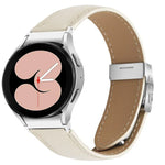 Lychee Texture Silver Turtle Back Buckle Leather Watch Band, For Samsung Galaxy Watch 7 40 / 44mm