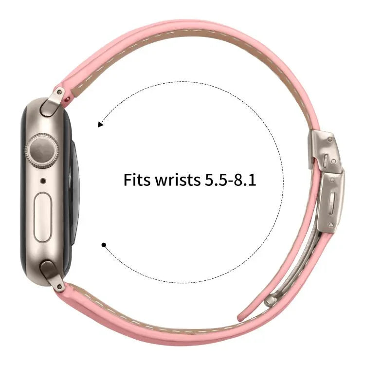 Lychee Texture Starlight Turtle Back Buckle Leather Watch Band, For Apple Watch 46mm / 49mm / 45mm / 44mm, For Apple Watch 42mm / 41mm / 40mm / 38mm