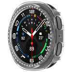 Single Row Diamond Half Coverage Hollow PC Watch Case, For Galaxy Watch 9 / 8 44mm, For Galaxy Watch 9 / 8 40mm