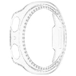 Single Row Diamond Half Coverage Hollow PC Watch Case, For Galaxy Watch 9 / 8 44mm, For Galaxy Watch 9 / 8 40mm