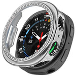 Single Row Diamond Half Coverage Hollow PC Watch Case, For Samsung Galaxy Watch 8 44mm, For Samsung Galaxy Watch 8 40mm